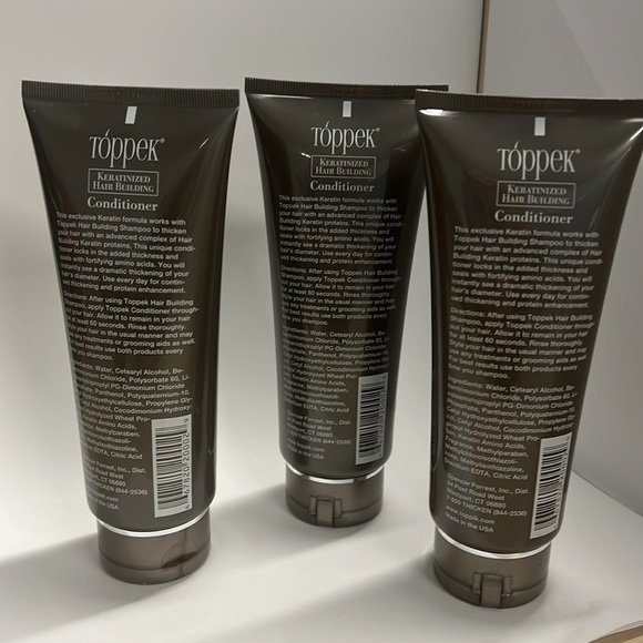 Set of 3 Toppek Keratanized Hair Building Conditioner - Full Size 6fl oz - Picture 2 of 2